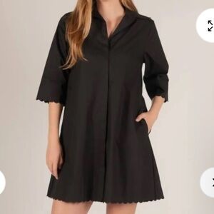 Black Button-Up Dress p Cill size extra small 100% cotton with pockets